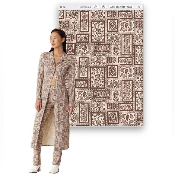 PALOMA WOOL brown and beige paisley print maxi dress, size medium - Picture 13 of 13